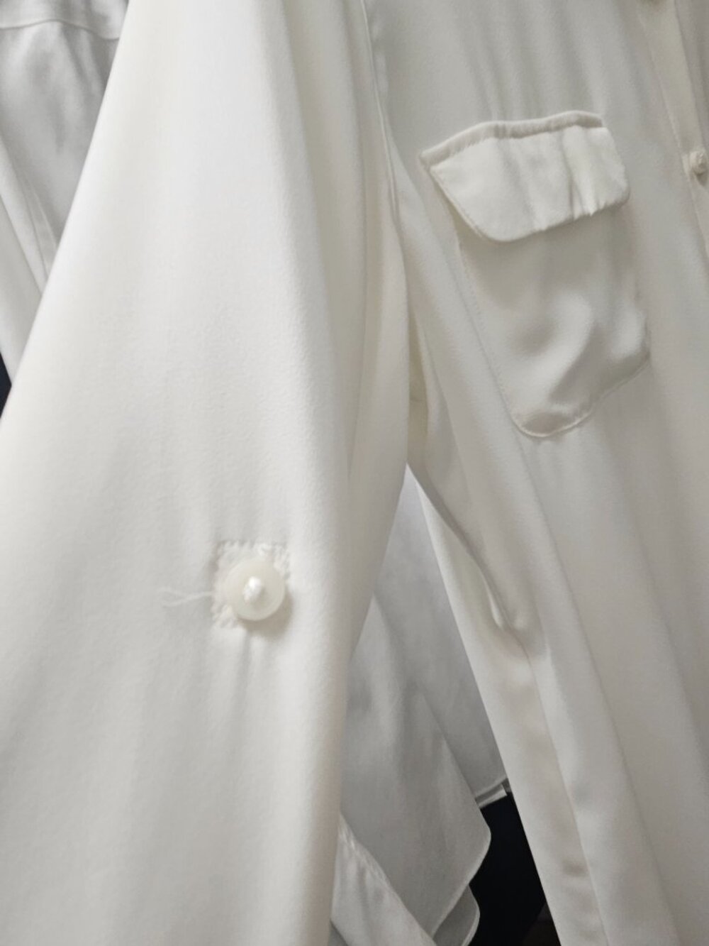 LOFT Button-Front Blouse - Ivory - Size XL - Picture 2 of 5